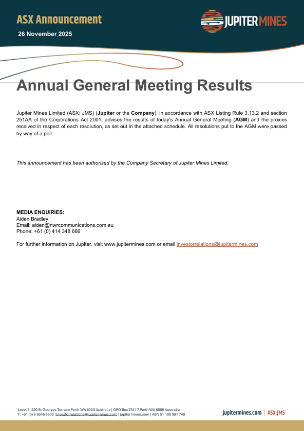 2025 AGM Results